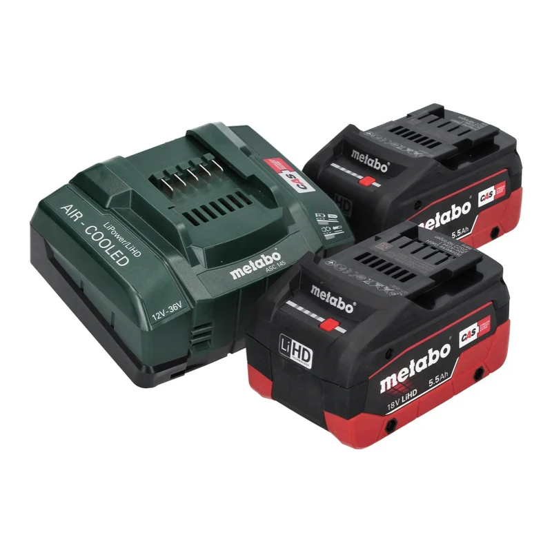 Metabo HS 18 LTX BL 55 Akku Heckenschere 18 V 50 cm Brushless + 2x Akku 5,5 Ah + Ladegerät