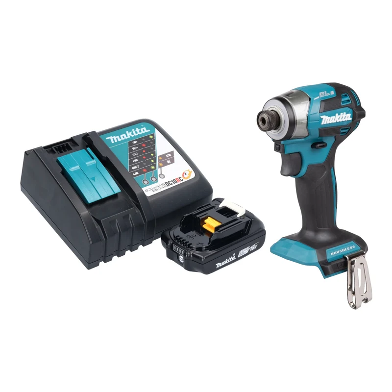 Makita DTD 173 RA1 Akku Schlagschrauber 18 V 180 Nm 1/4“ Brushless + 1x Akku 2,0 Ah + Ladegerät