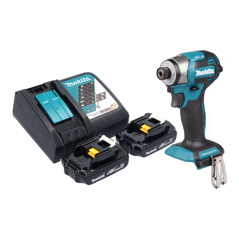 Makita DTD 173 RY Akku Schlagschrauber 18 V 180 Nm 1/4“ Brushless + 2x Akku 1,5 Ah + Ladegerät
