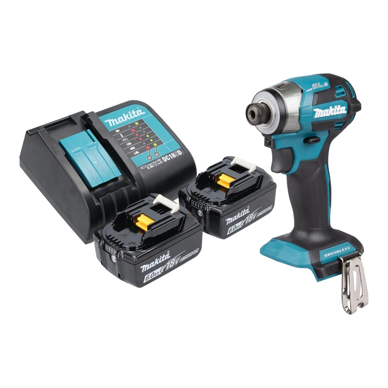 Makita DTD 173 SG Akku Schlagschrauber 18 V 180 Nm 1/4“ Brushless + 2x Akku 6,0 Ah + Ladegerät