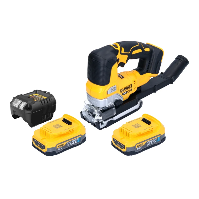 DeWalt DCS 334 E2 Akku Pendelhub Stichsäge 18 V Brushless + 2x Powerstack Akku 1,7 Ah + Ladegerät