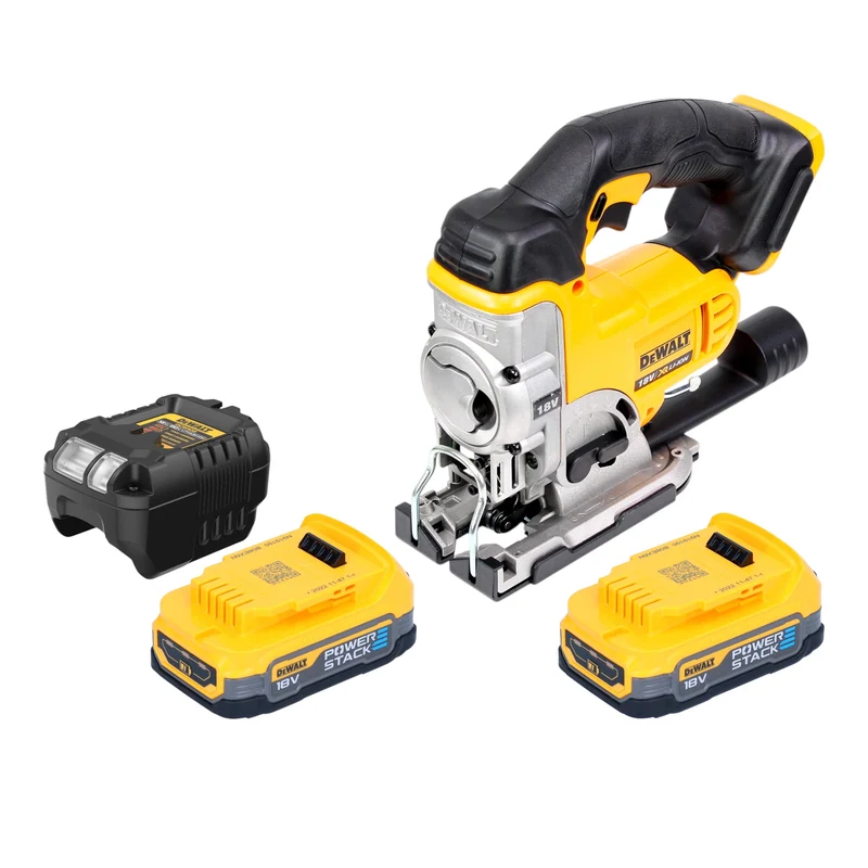 DeWalt DCS 331 E2 Akku Stichsäge 18 V + 2x Powerstack Akku 1,7 Ah + Ladegerät