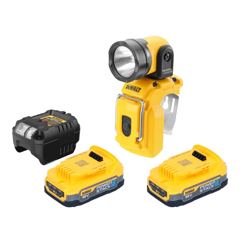 DeWalt DCL 510 E2 Akku LED Lampe 10,8 V XR 130 lm + 2x Powerstack Akku 1,7 Ah + Ladegerät