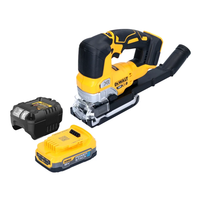 DeWalt DCS 334 E1 Akku Pendelhub Stichsäge 18 V Brushless + 1x Powerstack Akku 1,7 Ah + Ladegerät