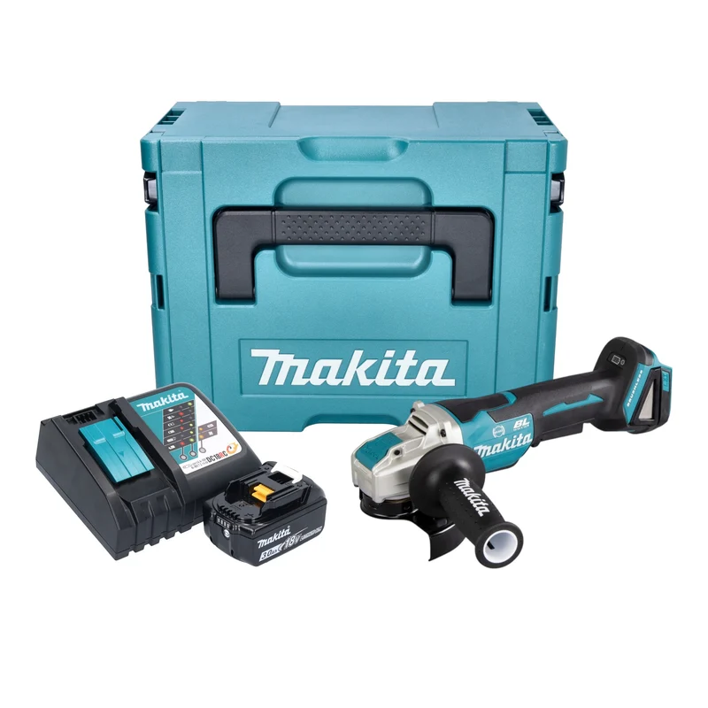 Makita DGA 520 RF1JX1 Akku Winkelschleifer 18 V 125 mm X-LOCK Brushless + 1x Akku 3,0 Ah + Ladegerät + Makpac