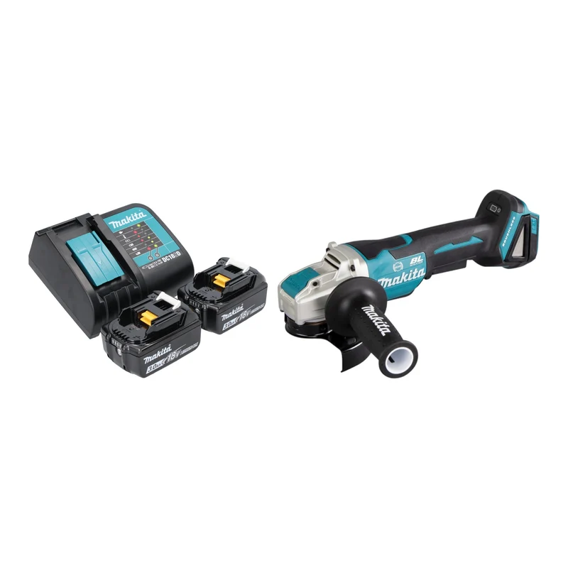 Makita DGA 520 SFX1 Akku Winkelschleifer 18 V 125 mm X-LOCK Brushless + 2x Akku 3,0 Ah + Ladegerät