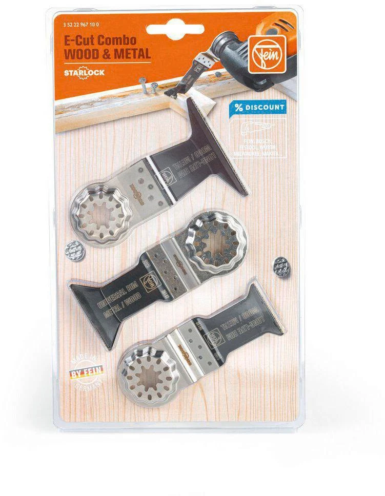 FEIN Sägeblatt E-Cut Set SL Combo 3-teilig Starlock für Holz und Metall