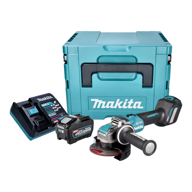 Makita GA 041 GT101 Akku Winkelschleifer 40 V max. 125 mm X-LOCK Brushless + 1x Akku 5,0 Ah + Ladegerät + Makpac