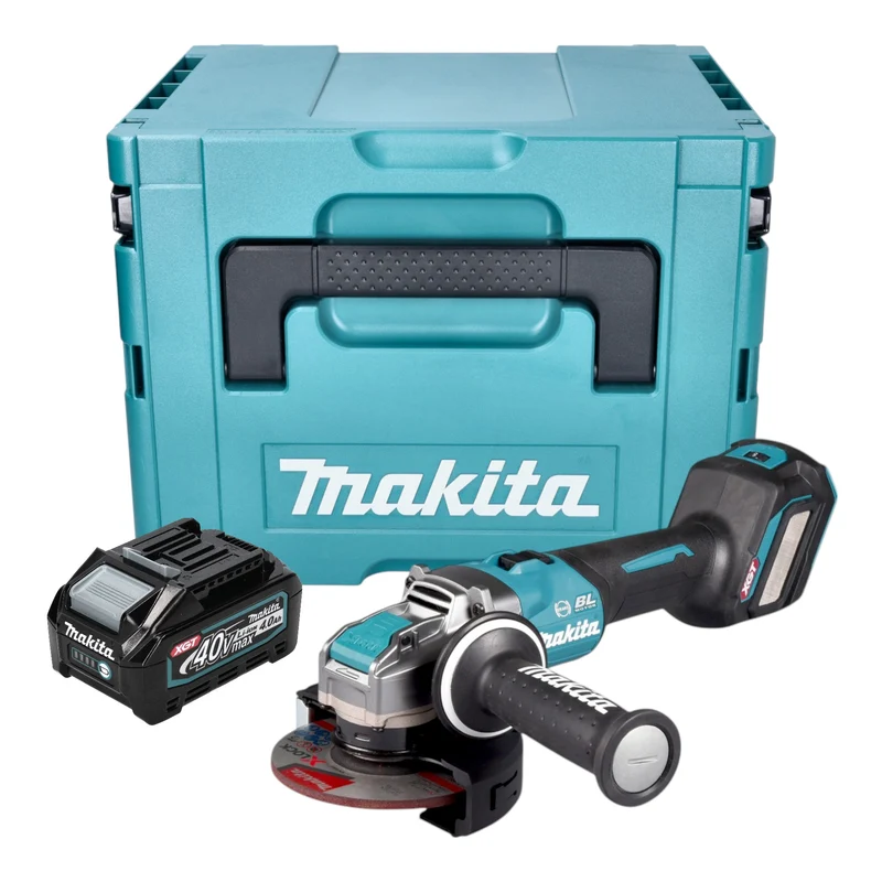 Makita GA 041 GM101 Akku Winkelschleifer 40 V max. 125 mm X-LOCK Brushless + 1x Akku 4,0 Ah + Makpac - ohne Ladegerät