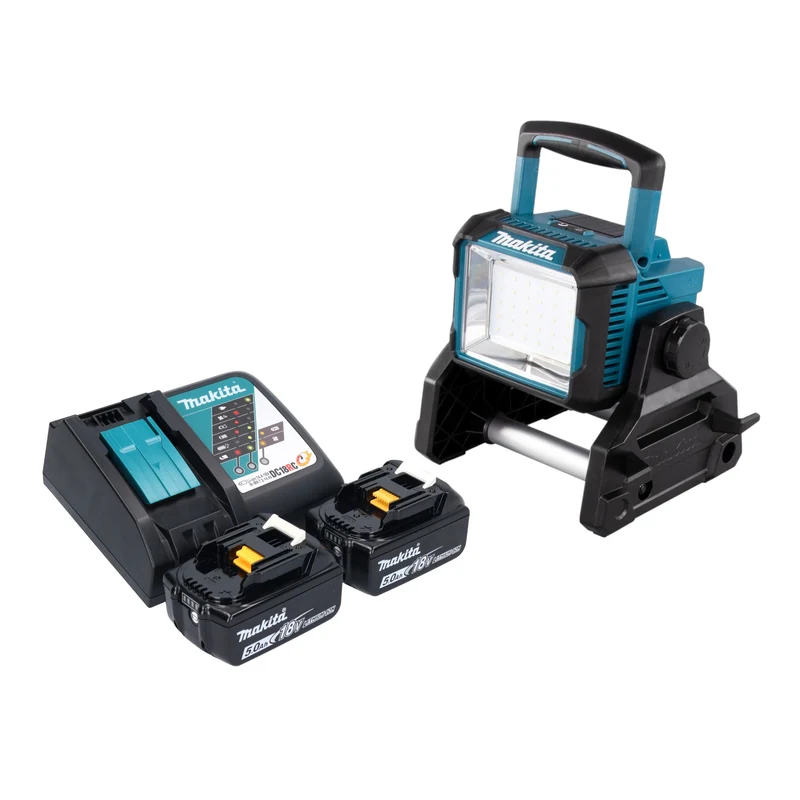 Makita DEADML 811 RT Akku Baustrahler 14,4 / 18 V 3000 lm LED + 2x Akku 5,0 Ah + Ladegerät