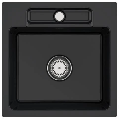 VILLEROY & BOCH SP Siluet 50 S flat 470x470mm aus TitanCeram Ebony cplus