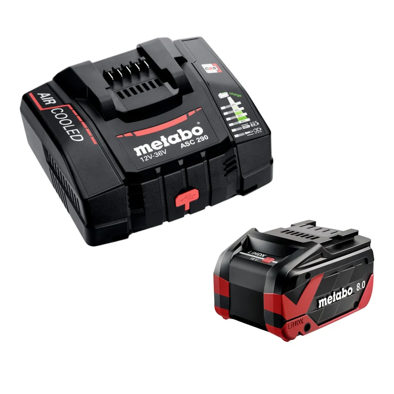 Metabo Basis Set 1x LiHDX Akkupack 18 V 8,0 Ah Akku ( 624975000 ) + ASC 290 Ladegerät ( 627370000 )