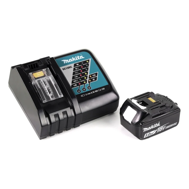Makita DHP 485 RT1J 18 V Li-Ion Akku Schlagbohrschrauber im Makpac + 1 x 5,0 Ah Akku + Ladegerät