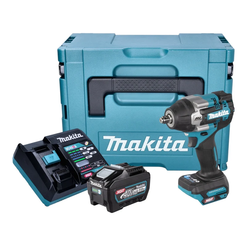 Makita TW 007 GT101 Akku Schlagschrauber 40 V max. 760 Nm 1/2'' Brushless + 1x Akku 5,0 Ah + Ladegerät + Makpac