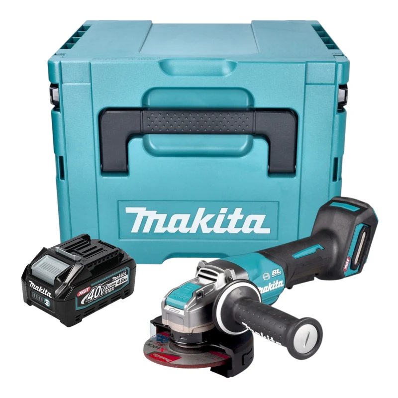 Makita GA 047 GM101 Akku Winkelschleifer 40 V max. 125 mm X-LOCK Brushless + 1x Akku 4,0 Ah + Makpac - ohne Ladegerät