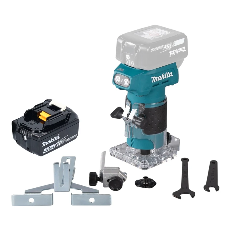 Makita DRT 52 M1 Akku Kantenfräse 18 V 6 mm Brushless + 1x Akku 4,0 Ah - ohne Ladegerät