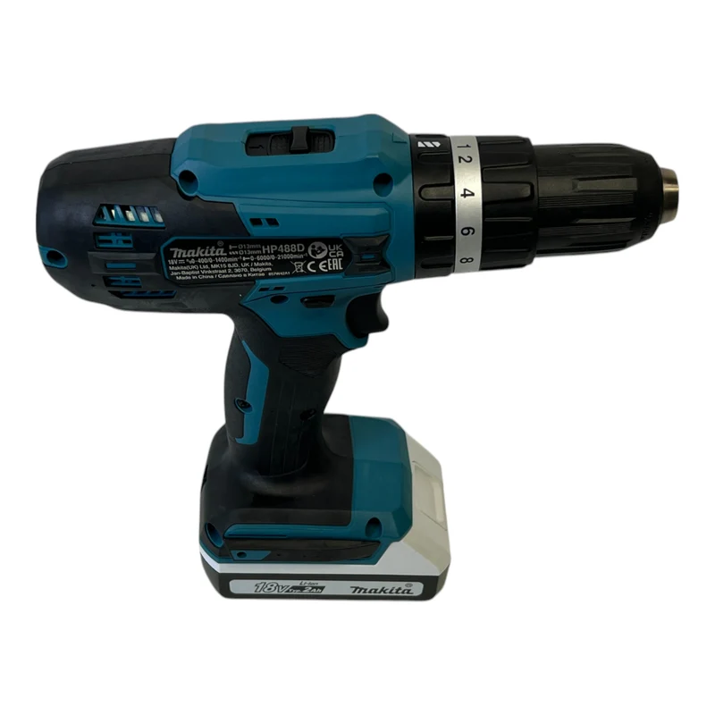 Makita HP 488 DWAX4 Akku Schlagbohrschrauber 18 V 42 Nm G-Serie + 1x Akku 2,0 Ah + Ladegerät + 74 tlg. Bit Set + Koffer