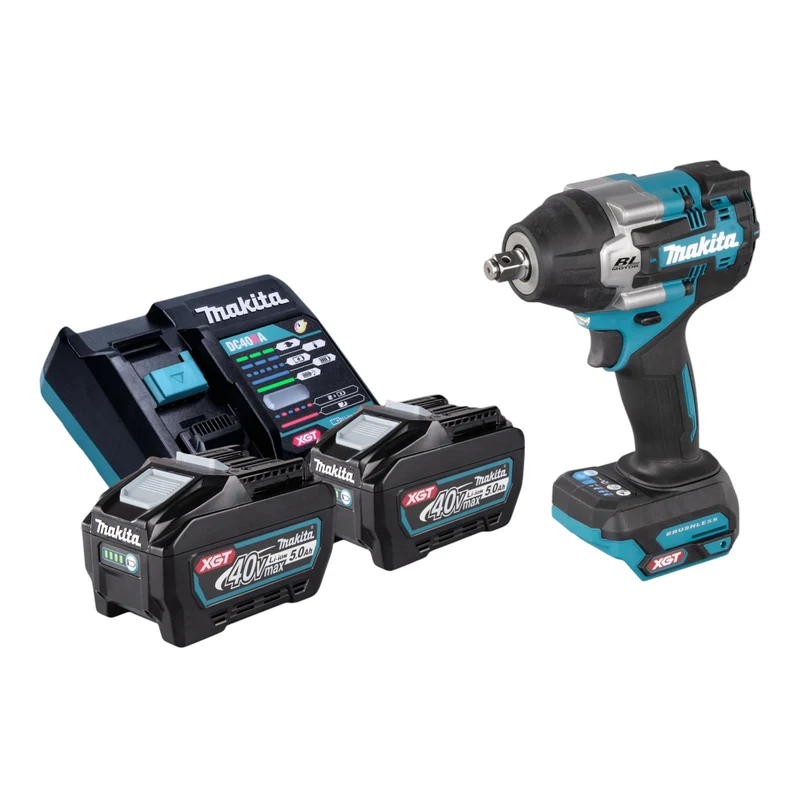 Makita TW 007 GT201 Akku Schlagschrauber 40 V max. 760 Nm 1/2'' Brushless + 2x Akku 5,0 Ah + Ladegerät