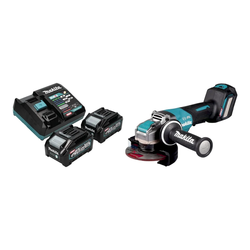 Makita GA 044 GM201 Akku Winkelschleifer 40 V max. 125 mm X-LOCK Brushless + 2x Akku 4,0 Ah + Ladegerät