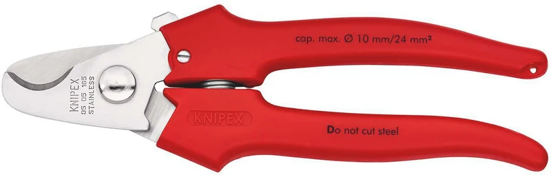 KNIPEX Kabelschere 165 mm – Präzisionsschnitt für Kupfer- und Alukabel bis 24 mm²