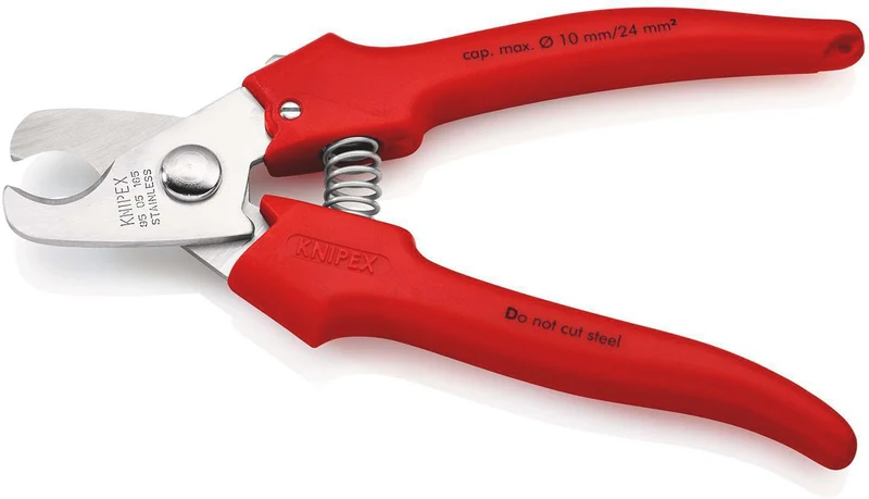 KNIPEX Kabelschere 165 mm – Präzisionsschnitt für Kupfer- und Alukabel bis 24 mm²