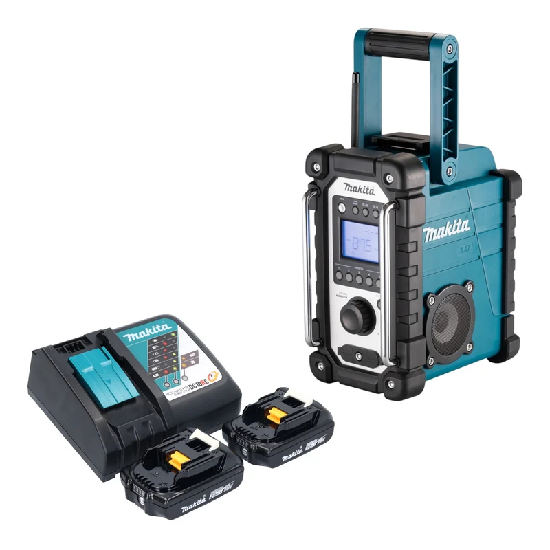 Makita DMR 116 RA Akku Baustellenradio 14,4 - 18 V AM FM AUX + 2x Akku 2,0 Ah + Ladegerät