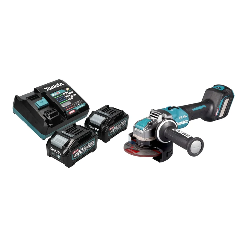 Makita GA 041 GM201 Akku Winkelschleifer 40 V max. 125 mm X-LOCK Brushless + 2x Akku 4,0 Ah + Ladegerät