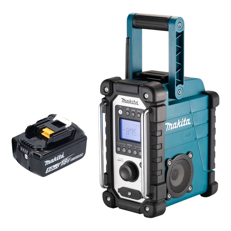 Makita DMR 116 T1 Akku Baustellenradio 14,4 - 18 V AM FM AUX + 1x Akku 5,0 Ah - ohne Ladegerät
