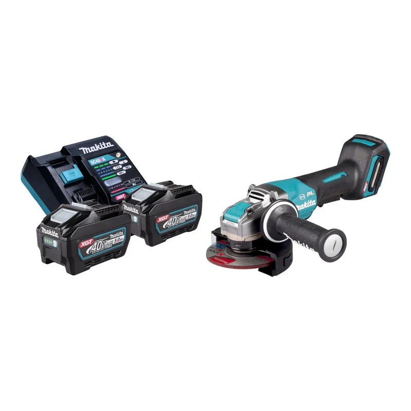 Makita GA 047 GT201 Akku Winkelschleifer 40 V max. 125 mm X-LOCK Brushless + 2x Akku 5,0 Ah + Ladegerät