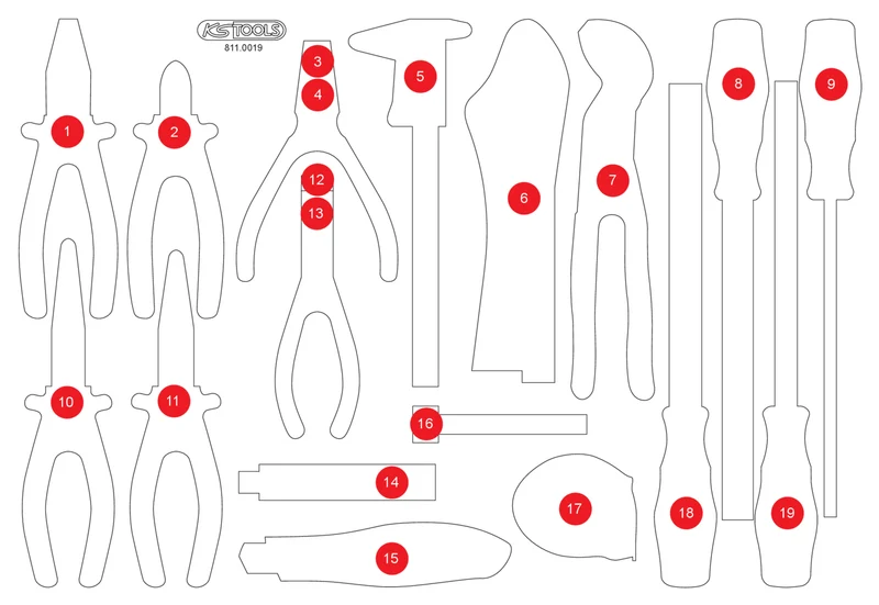 KS TOOLS Leere Schaumstoffeinlage zu 811.0019 ( 811.0019-97 )