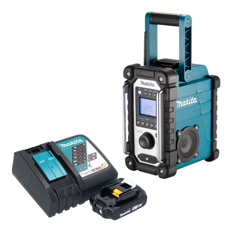 Makita DMR 116 RA1 Akku Baustellenradio 14,4 - 18 V AM FM AUX + 1x Akku 2,0 Ah + Ladegerät