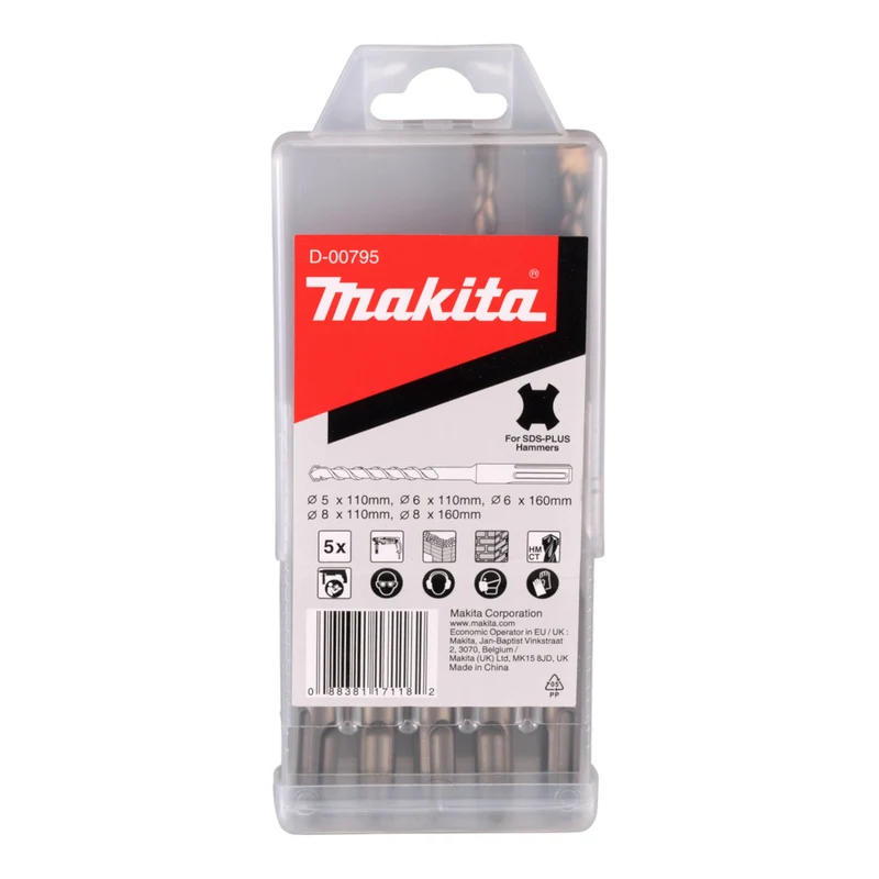 Makita HR 2631 FT13 Kombihammer 800 W 2,4 J SDS Plus + Wechselbohrfutter + Bohrer Set + Koffer
