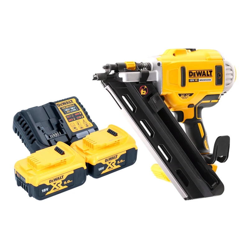 DeWalt DCN 692 P2 Akku Streifennagler 18 V 50 - 90 mm Brushless + 2x Akku 5,0 Ah + Ladegerät