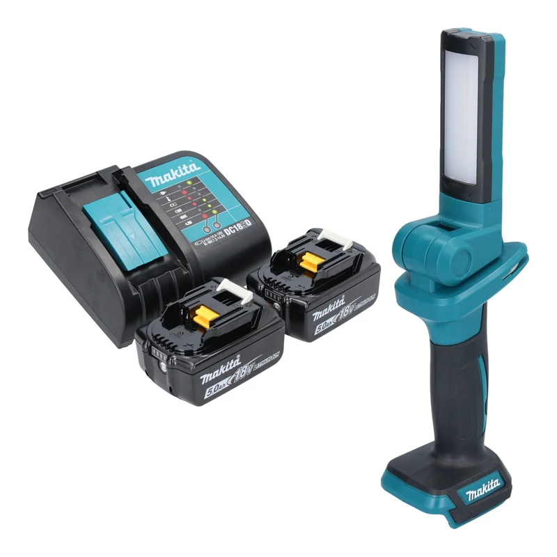 Makita DML 816 ST Akku Arbeitsleuchte 18 V 100 - 500 lm LED + 2x Akku 5,0 Ah + Ladegerät