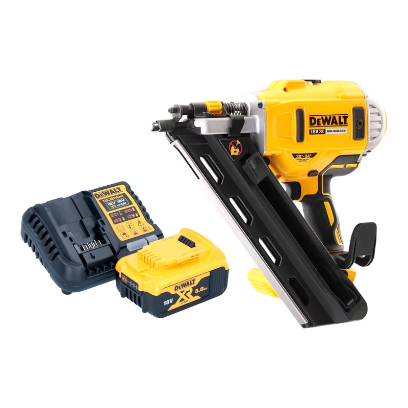 DeWalt DCN 692 P1 Akku Streifennagler 18 V 50 - 90 mm Brushless + 1x Akku 5,0 Ah + Ladegerät