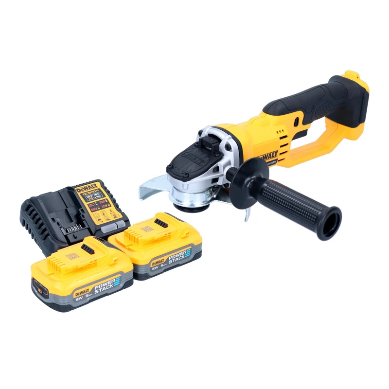 DeWalt DCG 412 H2 Akku Winkelschleifer 18 V 125 mm + 2x Powerstack Akku 5,0 Ah + Ladegerät