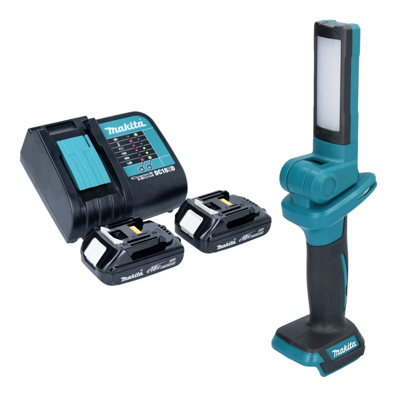 Makita DML 816 SY Akku Arbeitsleuchte 18 V 100 - 500 lm LED + 2x Akku 1,5 Ah + Ladegerät