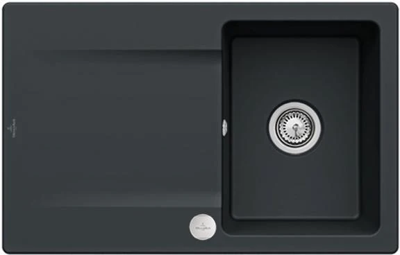 VILLEROY & BOCH SP Siluet 45 flat 780x490mm IB reversibel aus TitanCeram Ebony cplus