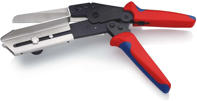 KNIPEX Kunststoffschere für Kabelkanäle bis 4 mm – Kniehebelübersetzung, 275 mm