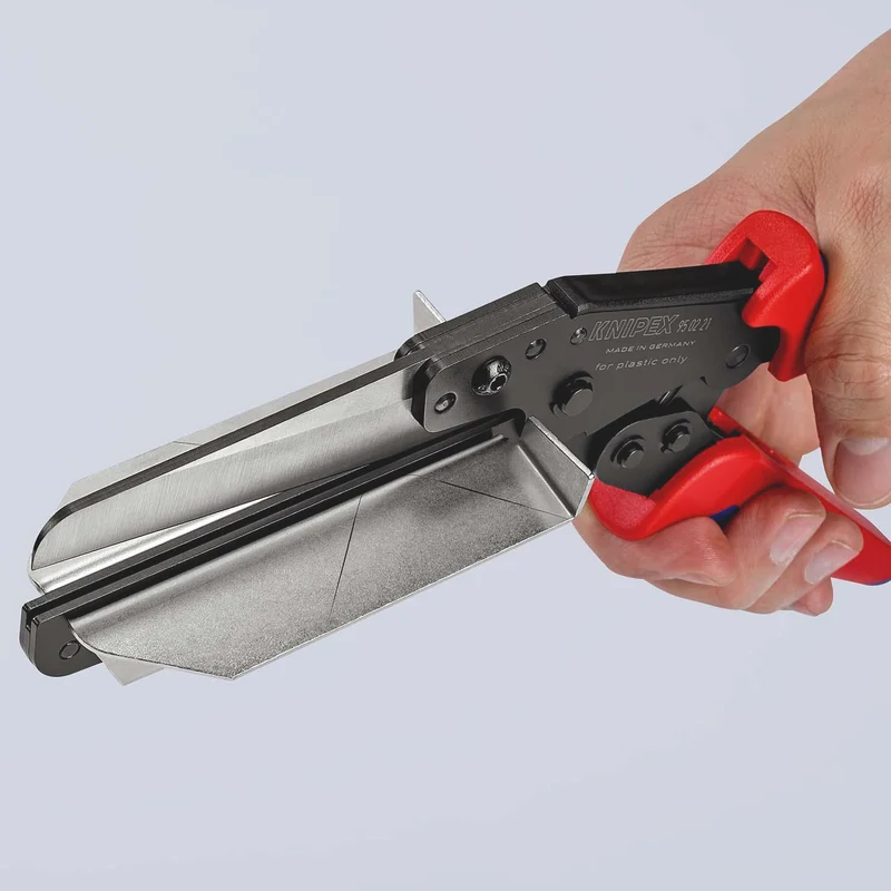 KNIPEX Kunststoffschere für Kabelkanäle bis 4 mm – Kniehebelübersetzung, 275 mm
