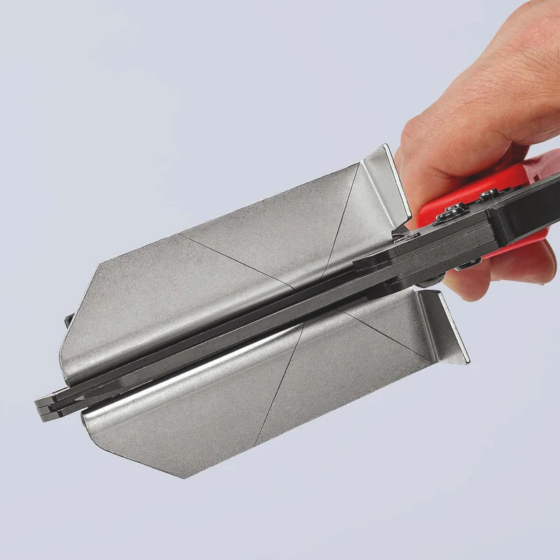 KNIPEX Kunststoffschere für Kabelkanäle bis 4 mm – Kniehebelübersetzung, 275 mm