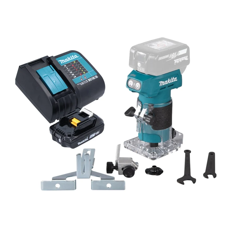 Makita DRT 52 SA1 Akku Kantenfräse 18 V 6 mm Brushless + 1x Akku 2,0 Ah + Ladegerät