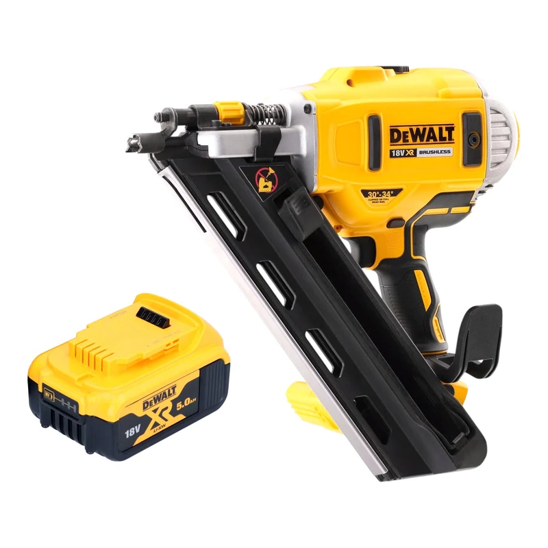 DeWalt DCN 692 N Akku Streifennagler 18 V 50 - 90 mm Brushless + 1x Akku 5,0 Ah - ohne Ladegerät
