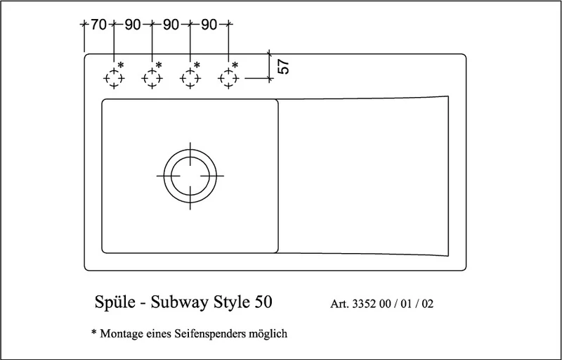 Villeroy & Boch Subway Style 50 Einbauspüle