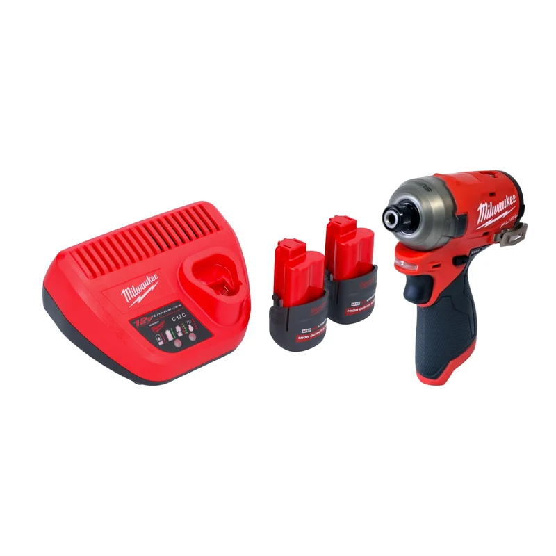 Milwaukee M12 FQID-252 Akku Schlagschrauber 12 V 50 Nm 1/4" Brushless + 2x Akku 2,5 Ah + Ladegerät