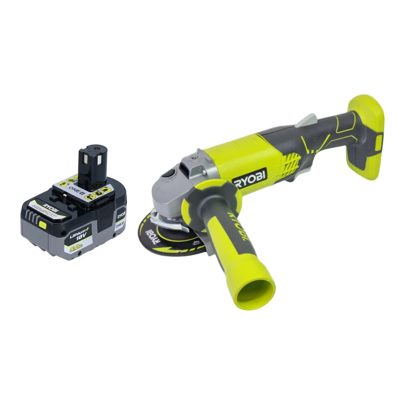 RYOBI R18AG-0 Akku Winkelschleifer 18 V ONE+ 115 mm + 1x Akku 5,0 Ah - ohne Ladegerät