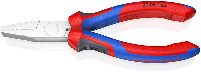 KNIPEX Flachzange DIN ISO 5745 160 mm verchromt mit Comfort-Griff – Präzise Greifzange