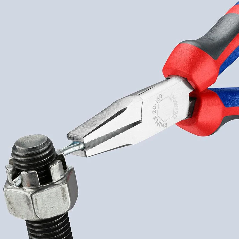 KNIPEX Flachzange DIN ISO 5745 160 mm verchromt mit Comfort-Griff – Präzise Greifzange