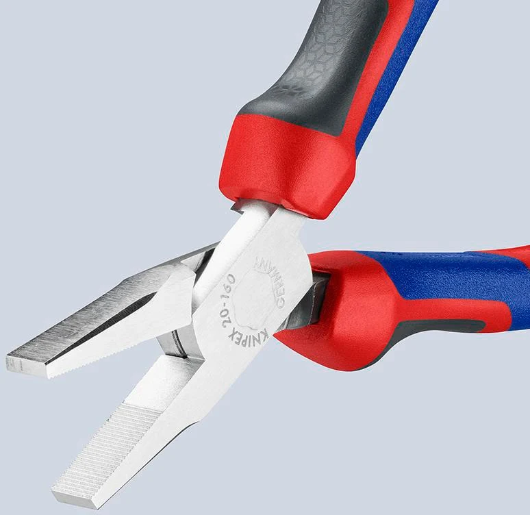 KNIPEX Flachzange DIN ISO 5745 160 mm verchromt mit Comfort-Griff – Präzise Greifzange