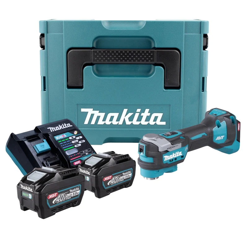 Makita TM 001 GT201 Akku Multifunktionswerkzeug 40 V max. Starlock Max Brushless + 2x Akku 5,0 Ah + Ladegerät + Makpac